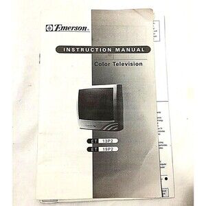 Vintage Emerson Color TV Manual Television Instruction Booklet ET13P2 ET19P2 USA